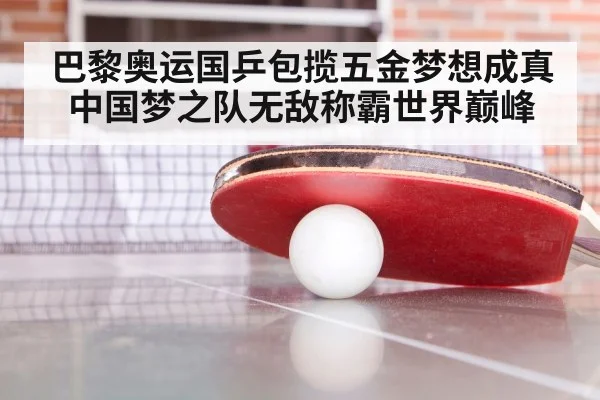 巴黎奥运国乒包揽五金梦想成真 中国梦之队无敌称霸世界巅峰